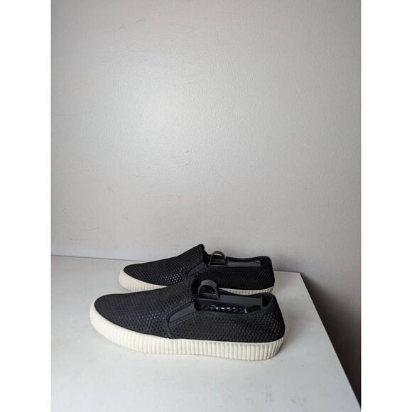 FRYE Camille Black Suede Perforated Slip On Shoes Size 9M - Picture 2 of 9